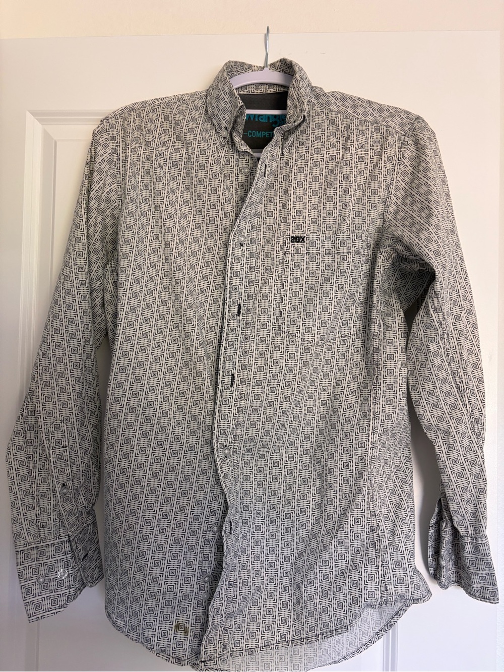 Western Button Up Shirt - White & Black